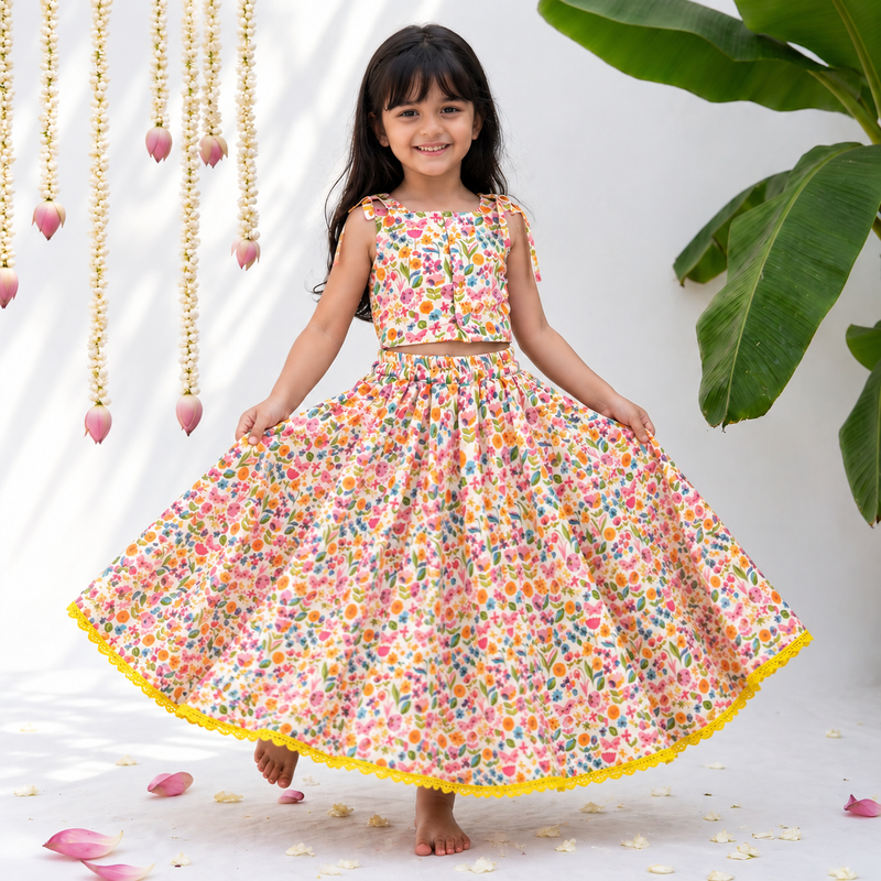 Girls Lehenga Set- Spring