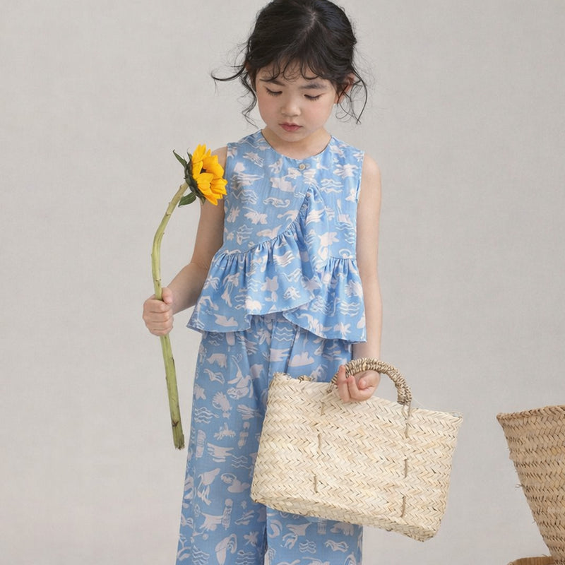 Girls Co-Ord Set with Pants- Tropical vibes