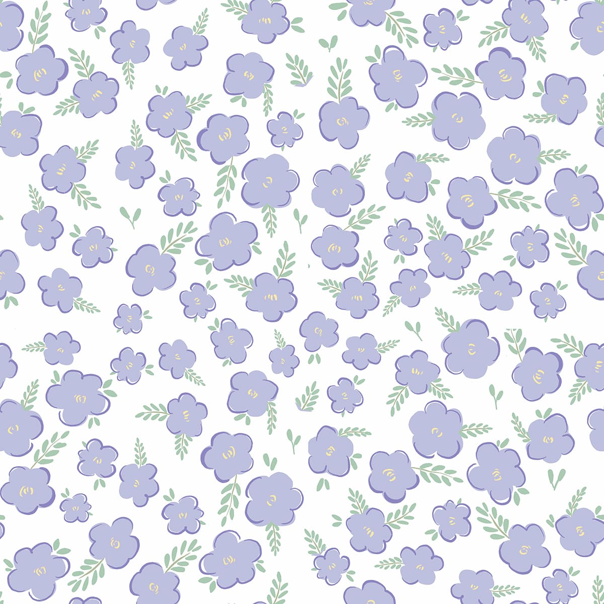 Cotton Bodysuits- Green & Purple Flowers- Pack of 2