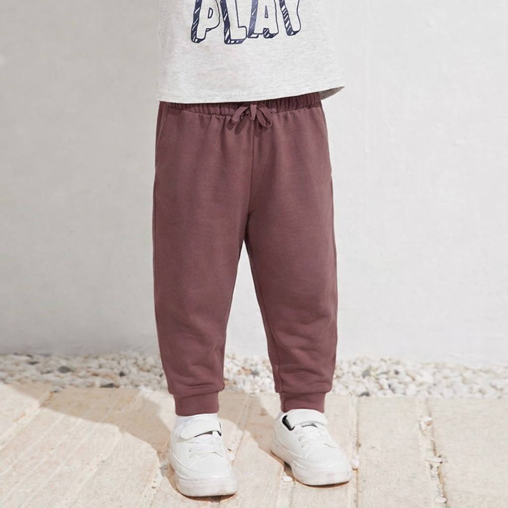 Boys Cotton Joggers- Olive Green & Brown- Pack of 2