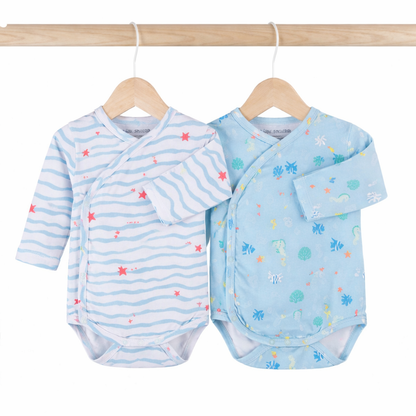 Kimono Bodysuits- Waves & Underwater- Pack of 2