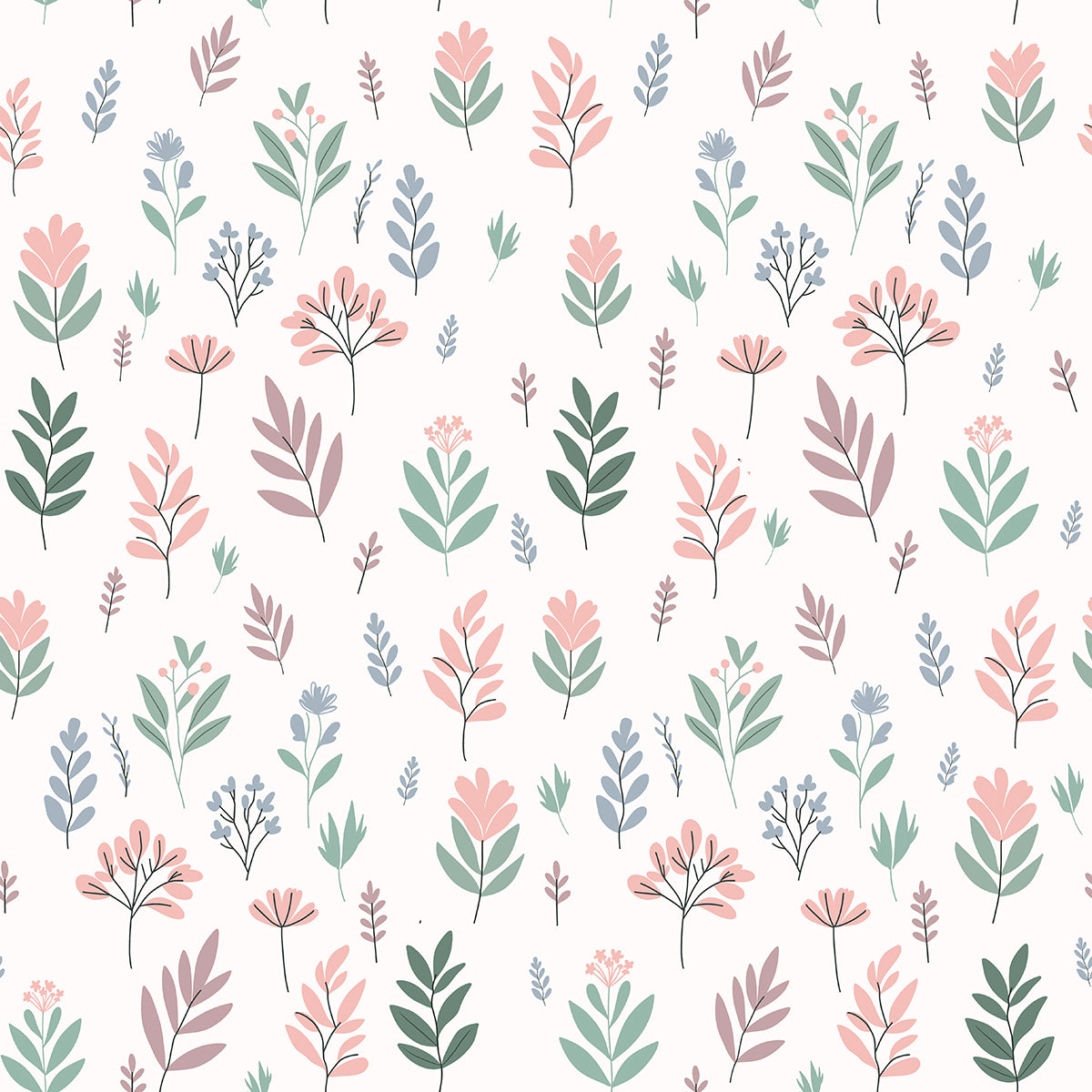 Cotton Sleepsuit- Pastel Flowers