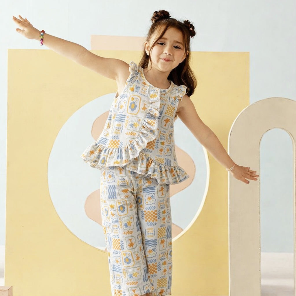Girls Co-Ord Set with Pants- Beach Holiday