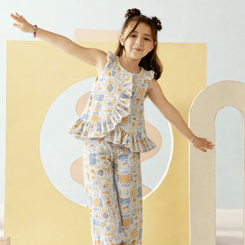 Girls Co-Ord Set with Pants- Beach Holiday