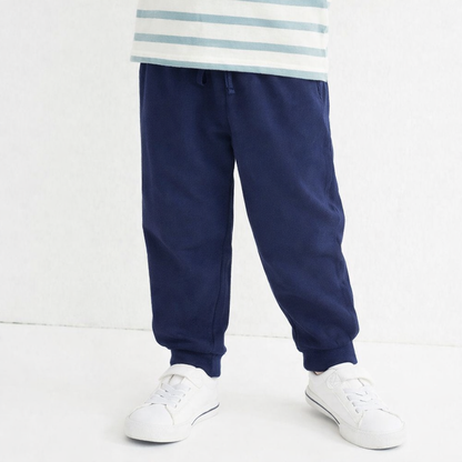 Boys Cotton Joggers- Navy Blue