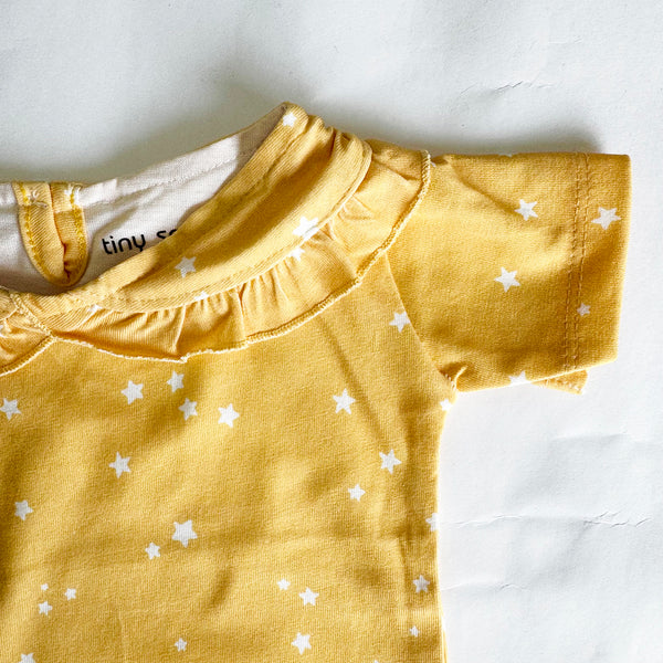 Girls Cotton Half-Sleeve Top- Yellow Sky