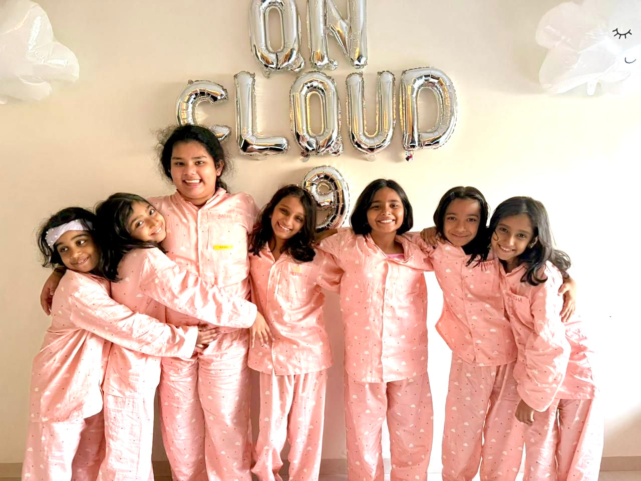 Cotton Nightsuit- Pink Clouds