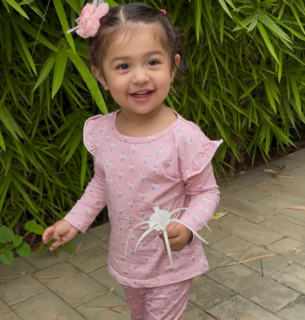 Girls Cotton Full-Sleeve Top- Dandelion