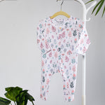 Cotton Sleepsuits- Pastel Leaves & Dandelions- Pack of 2