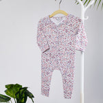 Cotton Sleepsuits- Blossom & Purple Hearts- Pack of 2