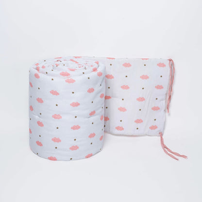 Organic Cot Bumper- Pink Clouds