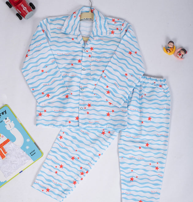 Cotton Nightsuit- Waves
