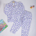 Cotton Nightsuit- Purple Flowers