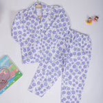 Cotton Nightsuit- Purple Flowers