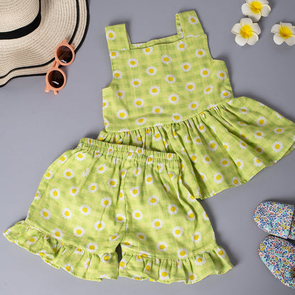 Girls Co-Ord Set- Green Ghingham