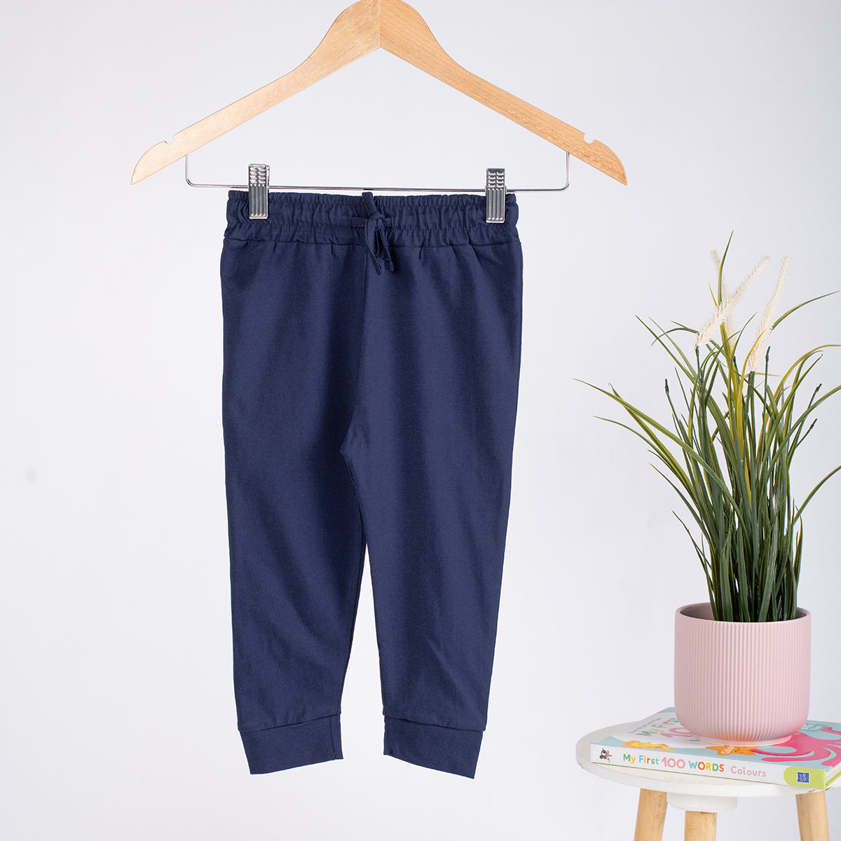 Boys Cotton Joggers- Navy Blue