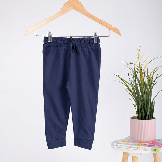 Boys Cotton Joggers- Navy Blue