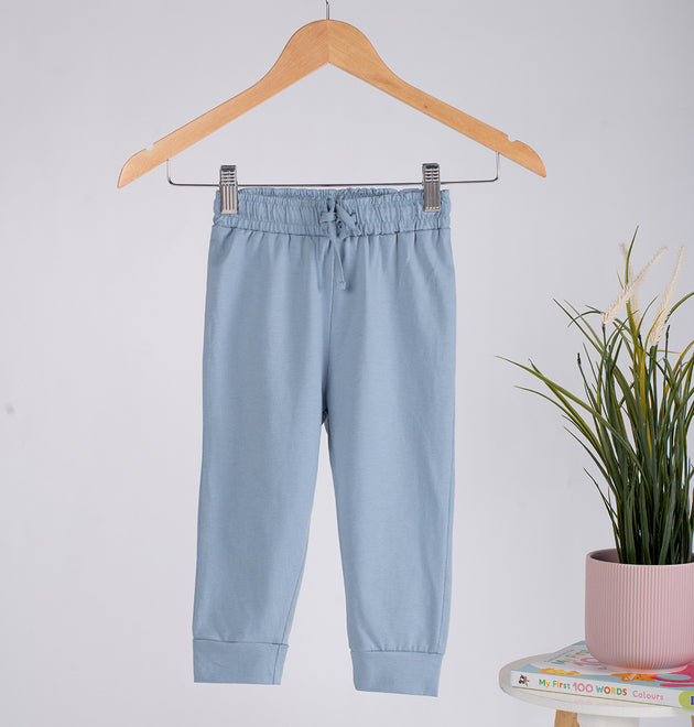 Boys Cotton Joggers- Powder Blue