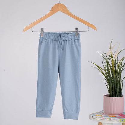 Boys Cotton Joggers- Navy Blue & Powder Blue- Pack of 2