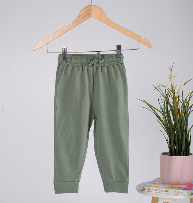 Boys Cotton Joggers- Olive Green & Brown- Pack of 2