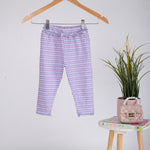 Girls Cotton Leggings- Purple Hearts & Olive Green- Pack of 2