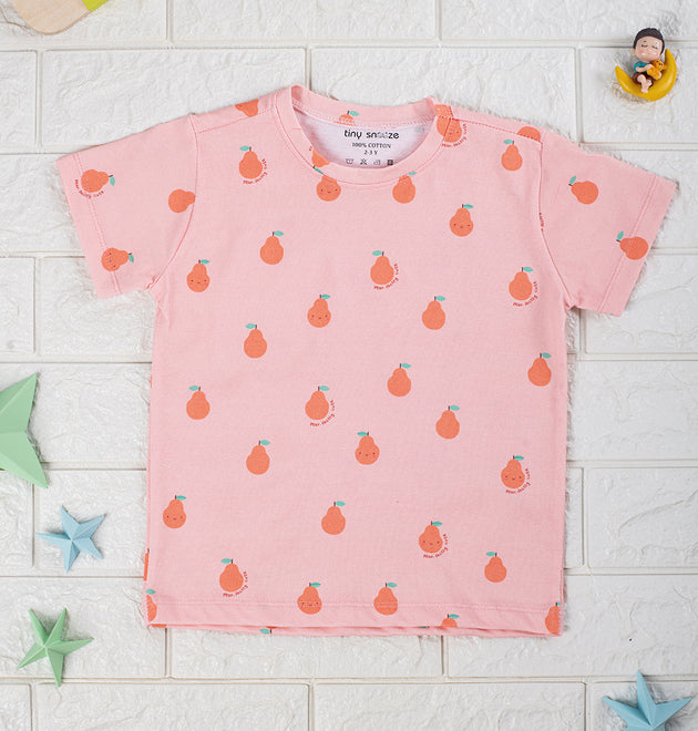 Kids Cotton Tshirt- Pears & Apples- Pack of 2