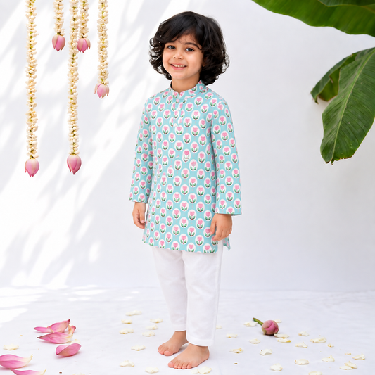 Boys Kurta Set- Lotus
