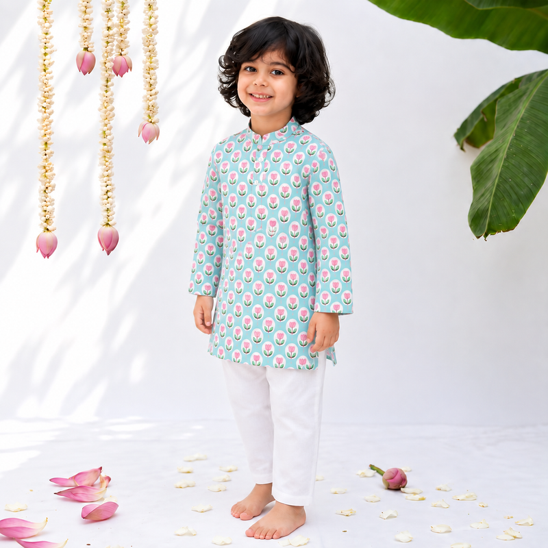 Boys Kurta Set- Lotus