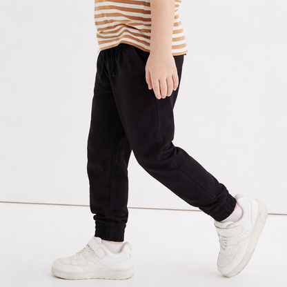 Boys Cotton Joggers- Black