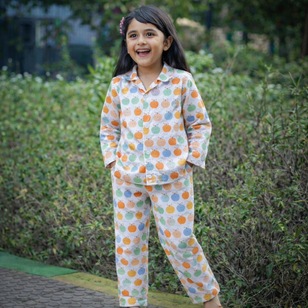 Cotton Nightsuit- Apples
