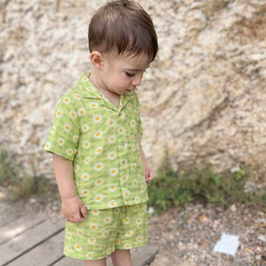 Boys Co-Ord Set- Green Ghingham