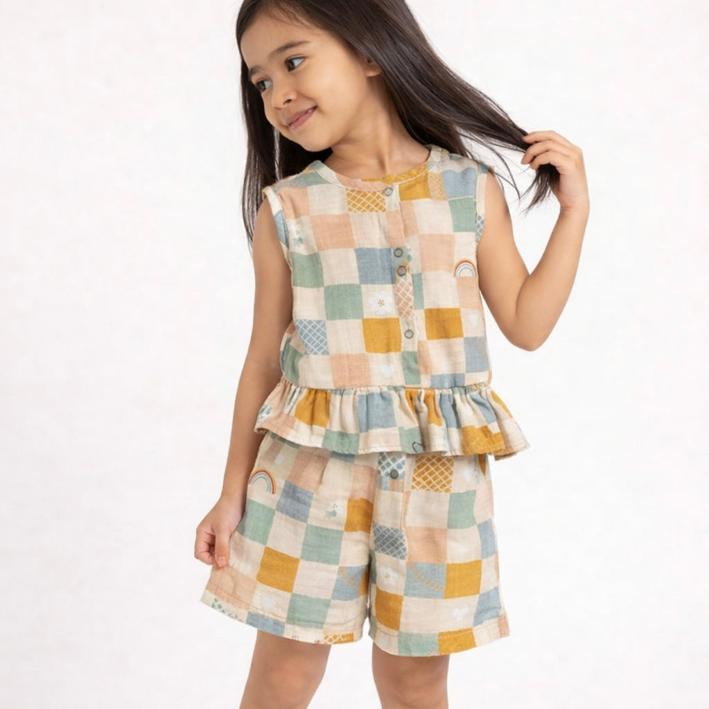 Girls Co-Ord Set- Boho Checks
