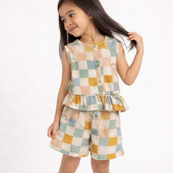 Girls Co-Ord Set- Boho Checks