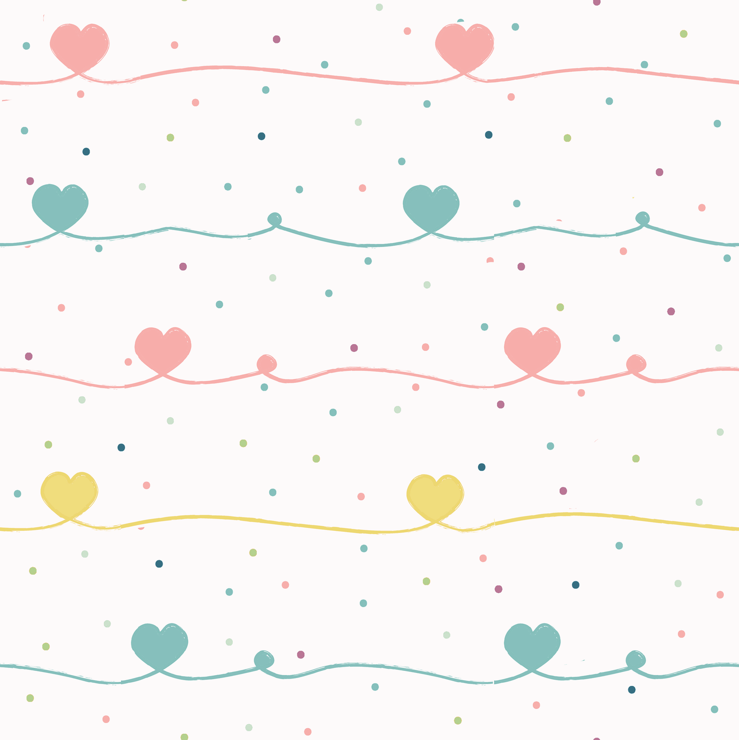 Organic Fitted Cot Sheet- Hearts