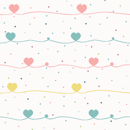 Organic Fitted Cot Sheet- Hearts