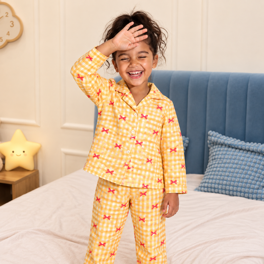 Cotton Nightsuit- Bows