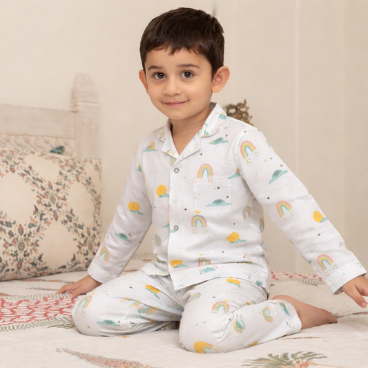 Cotton Nightsuit- Colorful Rainbows
