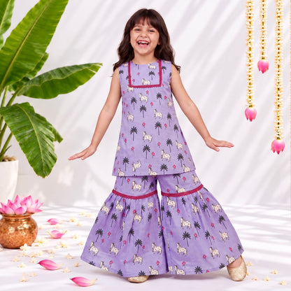 Girls Sharara Set- Vrindavan