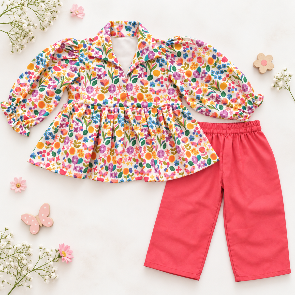 Girls Peplum Set- Spring