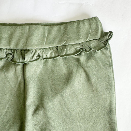 Girls Cotton Leggings- Olive Green