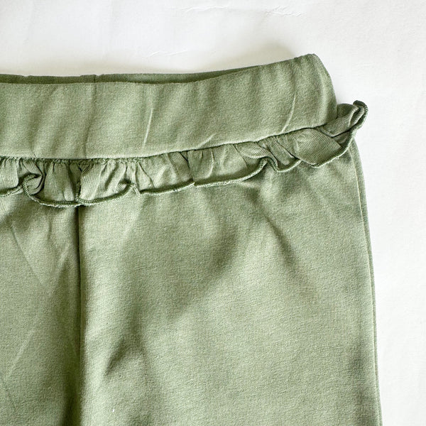 Girls Cotton Leggings- Olive Green