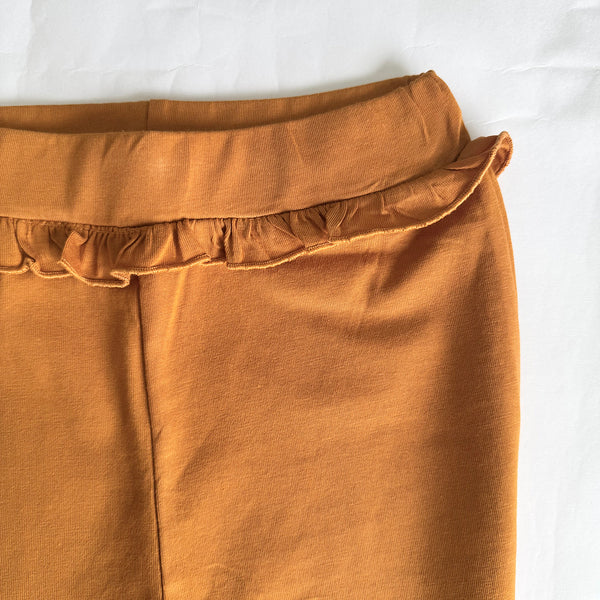 Girls Cotton Leggings- Rust Orange