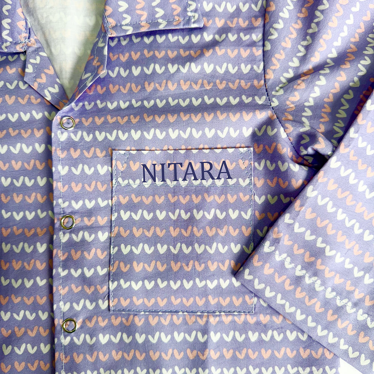 Cotton Nightsuit- Purple Hearts