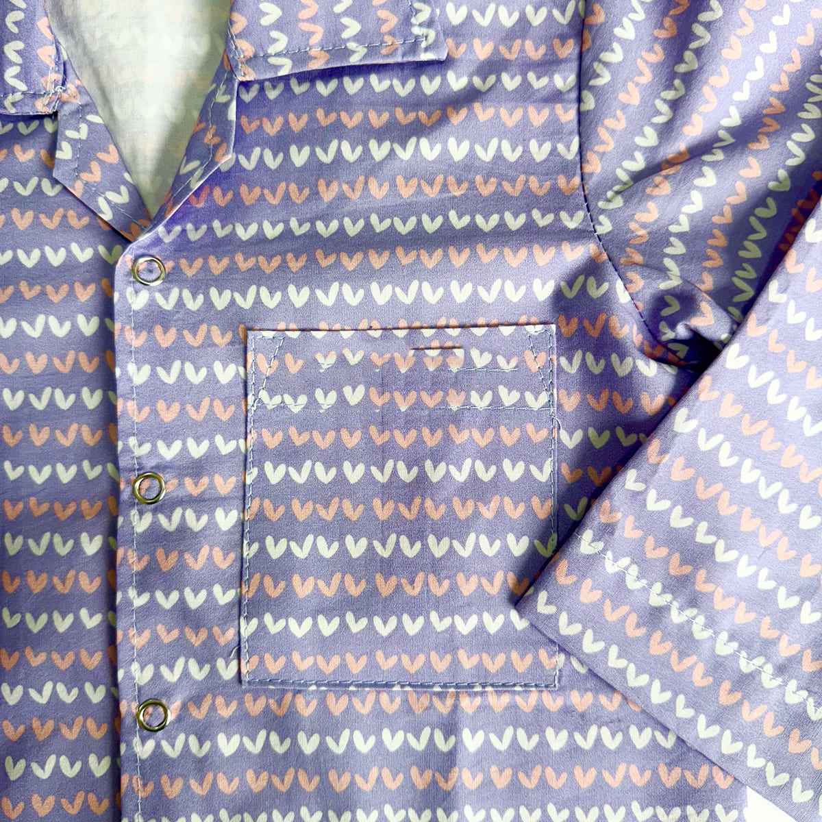 Cotton Nightsuit- Purple Hearts