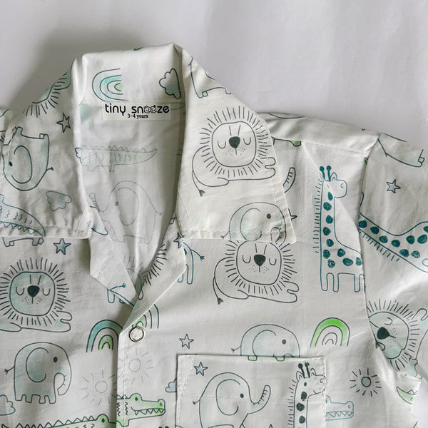 Cotton Nightsuit- Grey Animals