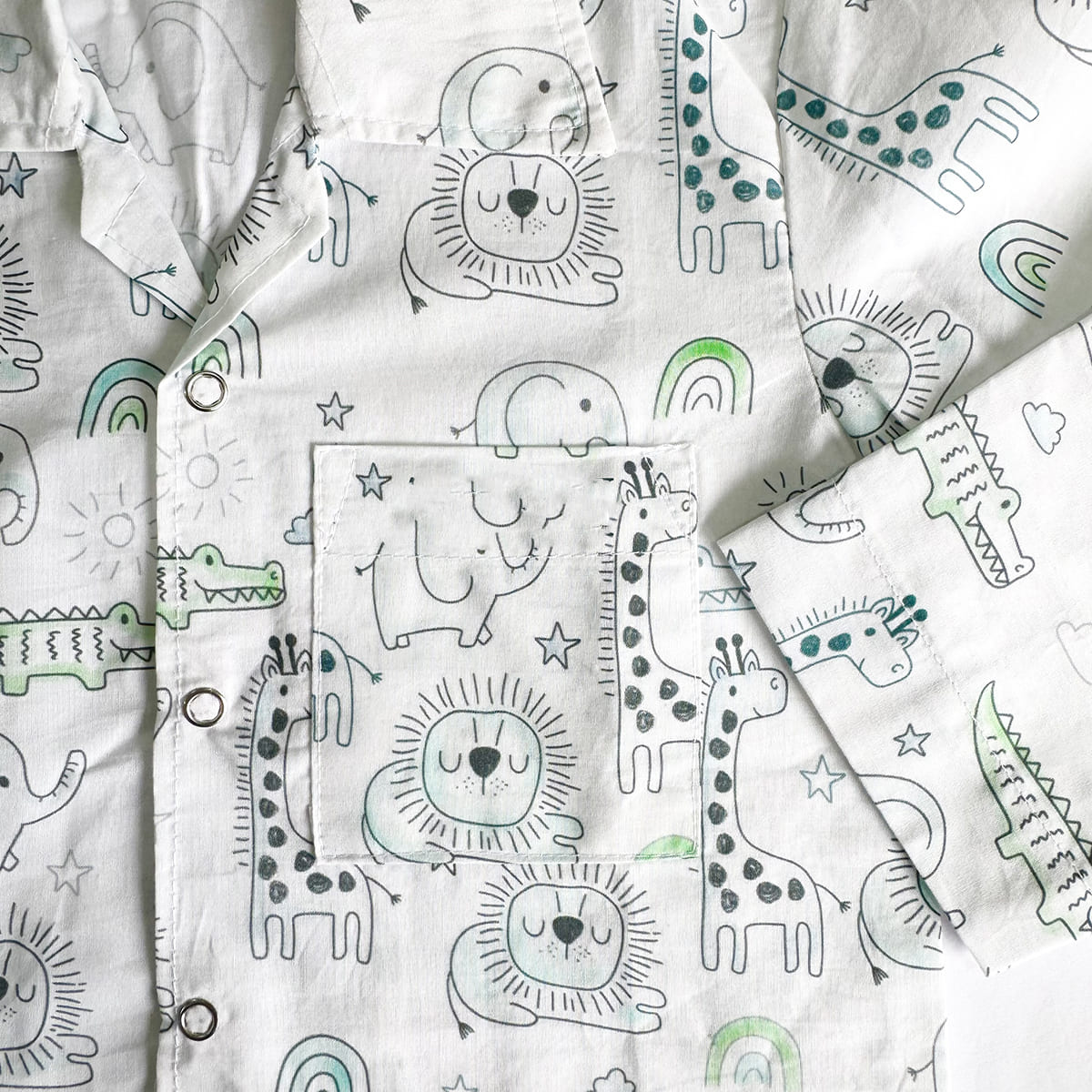 Cotton Nightsuit- Grey Animals