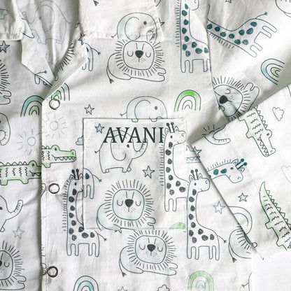 Cotton Nightsuit- Grey Animals