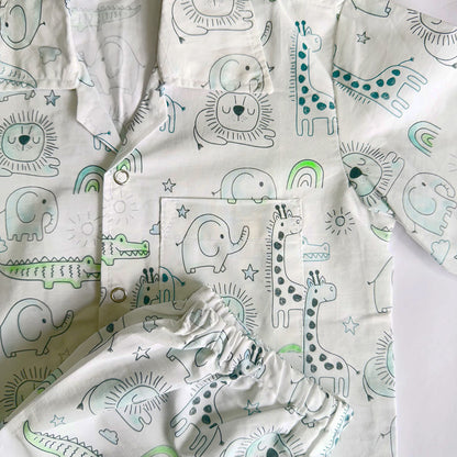 Cotton Nightsuit- Grey Animals