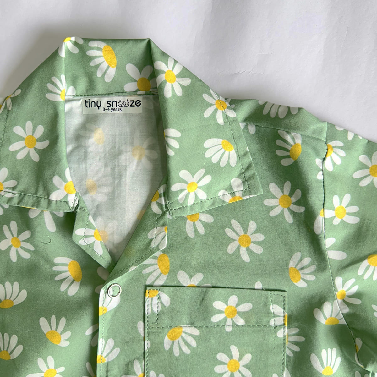 Cotton Nightsuit- Green Flowers