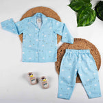 Cotton Nightsuit- Blue Clouds